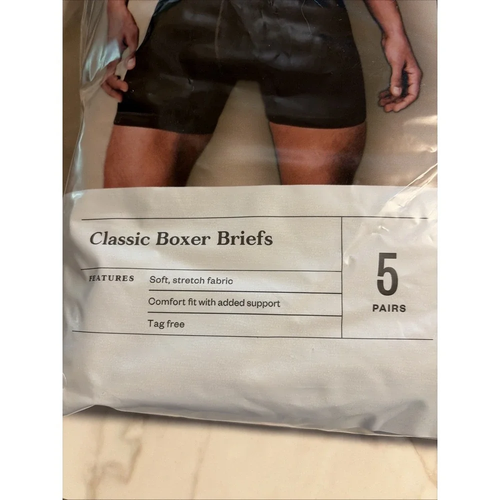 Goodfellow & Co. Men's Classic Boxer Briefs Black Size M New Sealed 5 Pair